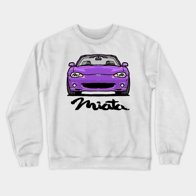 MX5 Miata NB Purple Crewneck Sweatshirt by Woreth